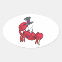 silly dancing crab oval sticker
