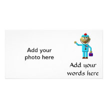 Silly Doctor with Apple on his head & Medical Bag Personalized Photo Card
