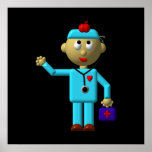 Silly Doctor with Apple on his head & Medical Bag