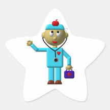 Silly Doctor with Apple on his head & Medical Bag Sticker
