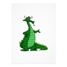 Silly Dragon Green Personalised Invites