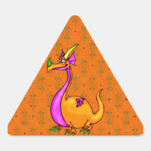 Silly Dragon Triangle Sticker