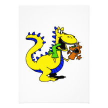 Silly Dragon with Sock Puppets Cute Personalized Invite