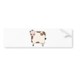 silly fat brown and white cow cartoon bumper stickers