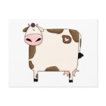 silly fat brown and white cow cartoon postcards
