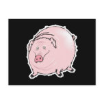 silly fat pig postcards