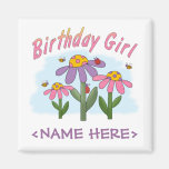 Silly Flowers Birthday Girl Refrigerator Magnet
