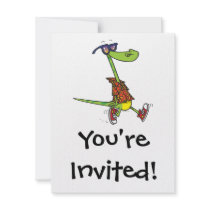 silly funny beach lizard cartoon animal announcement