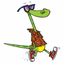 silly funny beach lizard cartoon animal photo cut outs