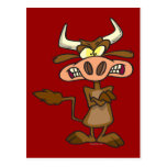 silly funny mad angry cow cartoon postcards