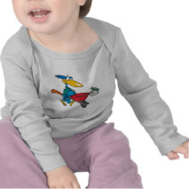 silly gardening bird with wheel barrow t-shirts