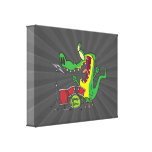 silly gator alligator drummer drumming cartoon canvas print