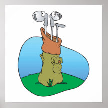 silly golf clubs in golf bag poster