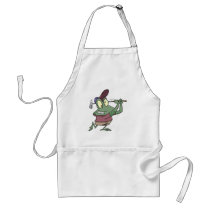 silly golfing golfer frog cartoon apron