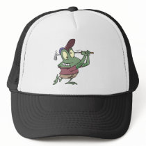 silly golfing golfer frog cartoon trucker hats