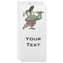 silly golfing golfer frog cartoon personalized rack card