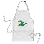 silly goofy cartoon green dragon aprons