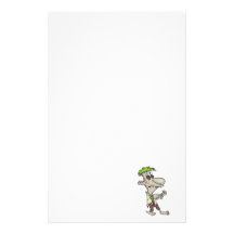 silly goofy zombie cartoon character custom stationery