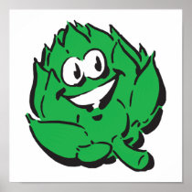 silly happy artichoke poster