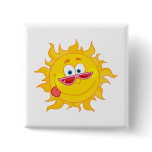 silly happy sun cartoon wearing shades buttons