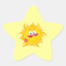 silly happy sun cartoon wearing shades sticker