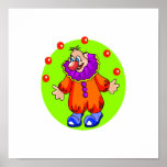 Silly Juggling Clown Poster