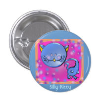 Silly Kitty (blue) Pin