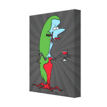 silly lady vampire cartoon gallery wrapped canvas