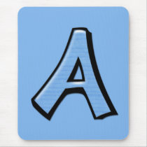 Silly Letter A blue Mousepad
