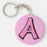 Silly Letter A pink Keychain
