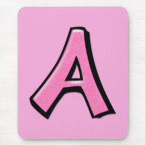 Silly Letter A pink Mousepad