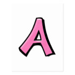 Silly Letter A pink Postcard