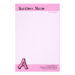 Silly Letter A pink Stationery