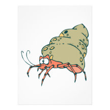silly little hermit crab custom invitation