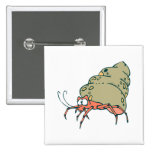silly little hermit crab pinback button