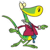 silly lizard wearing a suit cartoon photo cut outs