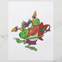 silly love girly froggy cartoon character flyer