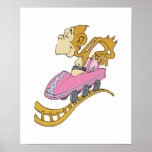 silly monkey in roller coaster posters