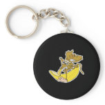 silly monkey peeling banana keychains