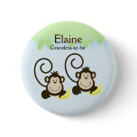 SILLY MONKEYS NAME TAG Personalised Button