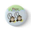 SILLY MONKEYS NAME TAG Personalised Button