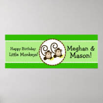 Silly Monkeys Personalised Birthday Banner