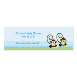 Silly Monkeys Twins Shower / Birthday Favour Tag business cards