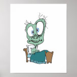 silly monster in bed posters