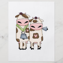 silly moo cow couple cartoon full color flyer