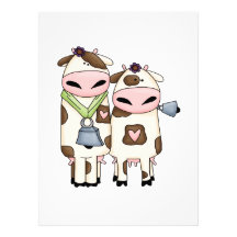 silly moo cow couple cartoon personalized invitation