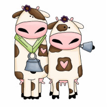 silly moo cow couple cartoon photo sculpture