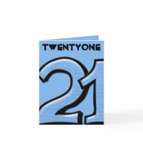 Silly Number 21 blue Note Card