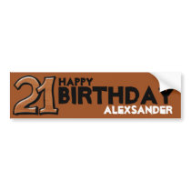 Silly Number 21 chocolate Birthday Long Sticker