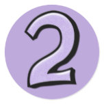 Silly Number 2 lavender Sticker